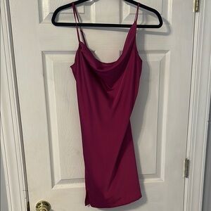 magenta pink slip dress perfect for homecoming/any other formals
